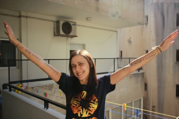 Alexandra from CARE Lebanon ran for the world's attention. ©CARE/Johanna Mitscherlich