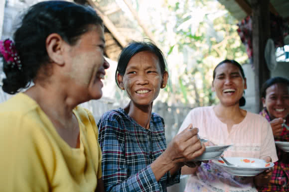 Daw Than Lwin is now leader of a CARE-supported self-help group for people who are HIV positive.