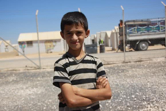 Adnan* (10), a soon-to-be student at Jordan's Azraq camp's school.