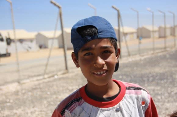 Mohammad* (14), in Jordan's Azraq camp.