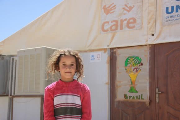 Ola* (6), a soon-to-be student at Jordan's Azraq camp's school.