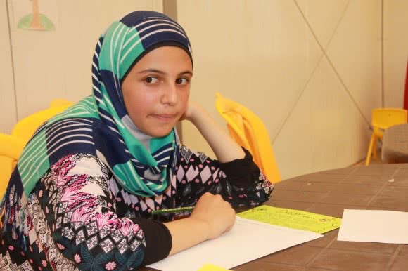 Ishda* (16), a student at Jordan's Azraq camp's school.