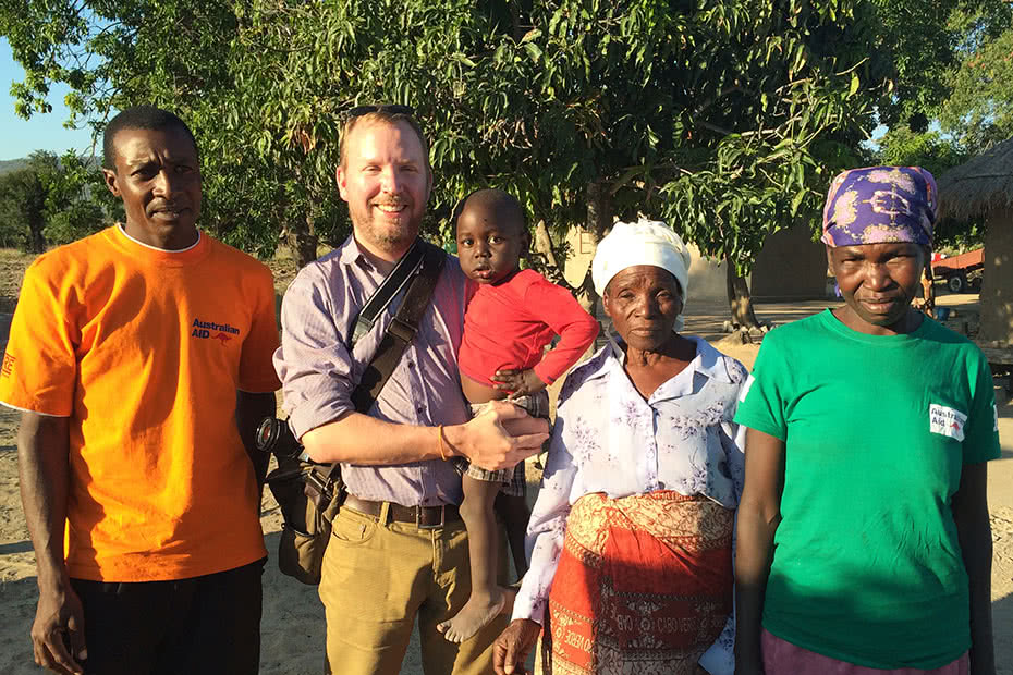 CARE's Howard Ralley visiting water and sanitation projects in Zimbabwe.